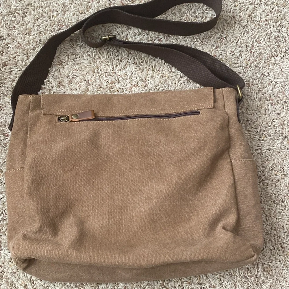 S-ZONE Canvas Leather Messenger Travel Bag NWOT